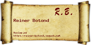 Reiner Botond névjegykártya